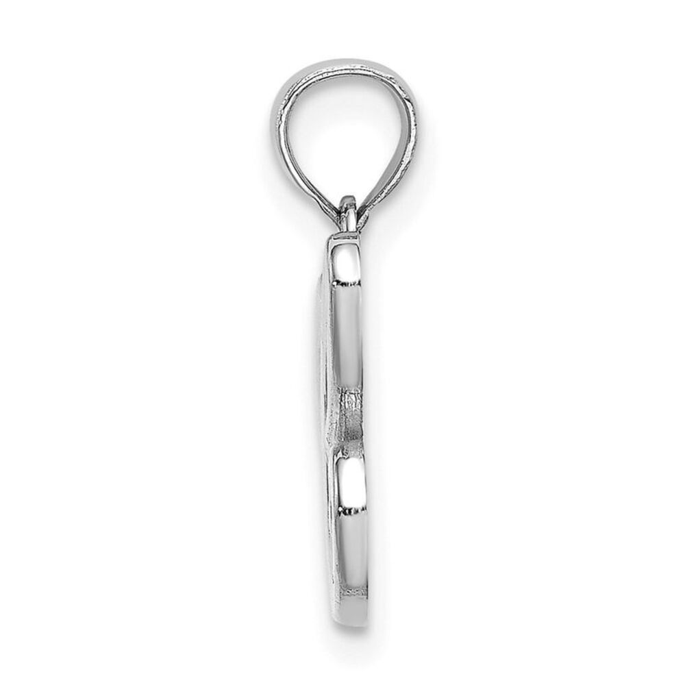 10k White Gold Polished C Script Initial Charm - image 2